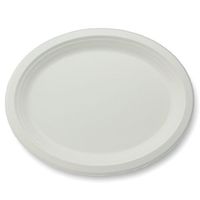 Stalkmarket 100% Compostable Sugar Cane Fiber Oval Platter, 12-Inch, 500-Count Case