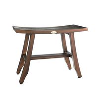 24" Satori Teak Shower Bench- Eastern Style- Extended Length- Shower, Shaving, Display- Foot Leveling Pads
