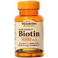 Sundown Naturals High Potency Biotin, 5000 mcg, 60 Capsules (Pack of 3)