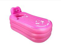ZMM® Inflatable Bathtub, Thicken Bathtub Inflatable Keep Warm Bathtub Child Bathing Bucket   Baby Bathtub Bathtub 150 * 80 * 70cm Pink (Size : 130x80x70cm)