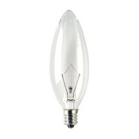 Bulbrite KR40CTC/32 40W Krystal Touch Torpedo Chandelier Bulb (B10), Candelabra Base, 10 Pack