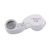 Illuminated Jewelers Eye Loupe Magnifier, 40X Foldable Magnifying Glass with Bright LED Light for Gems, Rocks, Stamps, Coins, Watches, Hobbies etc