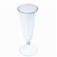 Cutdek 144 Count - 5 oz Wedding Plastic Wine Clear Champagne Flutes Disposable Glasses!