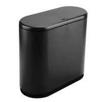 Garbage Can,Double Layers Destop Trashbin Garbage Can Waste Classification Home Office Bathroom(BLACK)