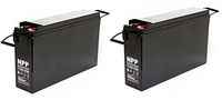 NPPower FT12-180Ah Front Access Deep Cycle 12V 180Ah Telecom UPS Solar Energy Power Battery with Button Style Terminals (2 Pack)
