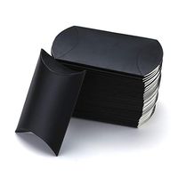 AKOAK 100 Pcs Wedding Creative Pillow Box, Candy Gift Box, Suitable for Wedding Birthday and Christmas (Black)