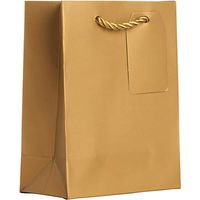 Jillson & Roberts Small Gift Bags, Matte Metallic Gold (30 Pcs)