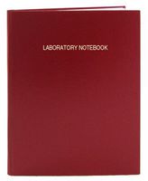 BookFactory Red Lab Notebook/Laboratory Notebook - 96 Pages (.25" Grid Format), 8 7/8" x 11 1/4", Red Cover, Smyth Sewn Hardbound (LIRPE-096-LGR-A-LRT1)