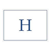 Caspari Navy Embossed Initials Boxed Note Cards in Letter H, 16 Cards & Envelopes