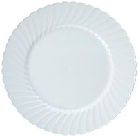 White Classicware Hard Plastic 10quot; Dinner Plates