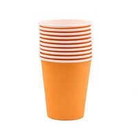 Riarevt Colorful Paper Cups Colorful Party Decoration Cups DIY Disposable Paper Cups Thickened Color Paper Cups Hand-Designed Paper Cups Color party supplies Paper Cups 120 Count(orange)