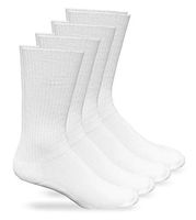 Carolina Ultimate Mens Non-Binding Diabetic Seamless Rib Crew Dress Socks 4 Pair Pack (Shoe Size: 9-13 / Sock Size: 10-13, White)