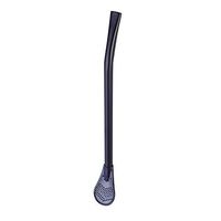 Connoworld Reusable Dual-use Stainless Steel Filtration Drinking Straws or Stirring Rod Spoon Black