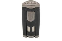 Xikar HP3 Inline Triple Flame Cigar Lighter, Attractive Gift Box, EZ-View Red Fuel Window, Honeycomb Texture, Lifetime Warranty, Matte Black
