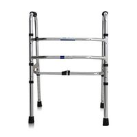 Rollators & Walkers Rolling Walkers Elderly Walker Medical Folding Light Aluminum Alloy Walking Frame and Wheel (Color : Silver, Size : 43-50cm)