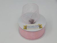 #9 Wired Edge Sheer Organza Ribbon for Floral, Fashion, Craft, Scrapbooking, Gift Wrapping, Hair Bows, Wedding, Baby Shower, and Decorating Projects. (1-1/2 Inch x 25 Yard, Pink)