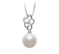 Hilary White 10-11mm AAAA Quality Freshwater 925 Sterling Silver Cultured Pearl Pendant For Women