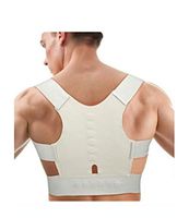 Starmace Backpack Magnetic Corrective Back Posture Over The Shoulder Strap Stand Straighter Adjustable Brace (White)