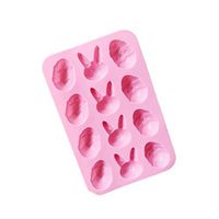 Xisheep Cake Maker, Easter Bunny Silicone Eggs Chocolate Cake Soap Mold Baking Ice Tray Mould Kitchen Dining Bar Home Decorations, for Home DIY Day Pink