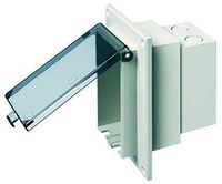 Arlington DBVR1C-1 Low Profile IN BOX Electrical Box with Weatherproof Cover for Flat Surface Retrofit Construction, 1-Gang, Vertical, Clear