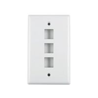 Hellermann Tyton FPTRIPLE-W Standard Single Gang 3 Port Faceplate, ABS 94V-0, White