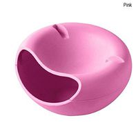 WWSHM Creative Shape Lazy Snack Bowl Plastic Double Layers Snack Storage Box Bowl Fruit Plate Bowl With Phone Holder For TV (Color : Pink)