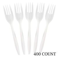 Plasticpro Cutlery 400 Mediumweight White Disposable Plastic Forks