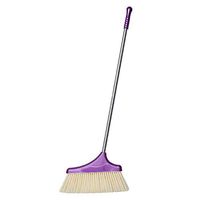 Soft Wool Broomstick Broomstick, Large Stainless Steel Pole Broomstick, 3 Rows of Dense Dark Purple Wool