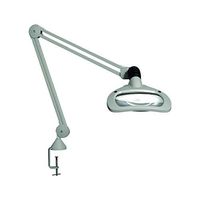 Vision-Luxo WAL025970 Wave LED Illuminated Magnifier, 30" Arm, 3.5 Diopter, Edge Clamp, Steel/Aluminum, Light Gray