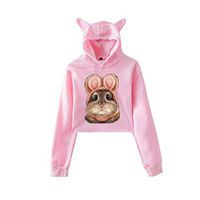 Women Pullover Casual Cat Print Long Sleeve Sweatshirt Hooded Sport Tops Shirts Blouse