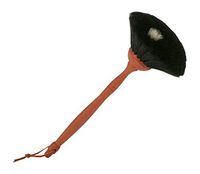 REDECKER Goat Hair Dust Brush with Oiled Pearwood Handle, 13-3/8-Inches, Black with White Dot