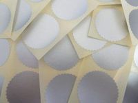 Minilabel Mini Sticker Pack, 50mm Serrated Edge , Matt Silver, Certificate Wafer Company Seal Labels , Stickers For Embossing , Legal and Awards