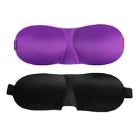VORCOOL 2 Pcs Sleep Mask Lightweight Comfortable Super Soft Adjustable 3D Contoured Eye Masks Night Blindfold Eyeshade for Sleeping Travel Shift Work Naps (Purple and Black)