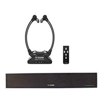 TV Ears Voice Clarifying Sound Bar and Long Range Headsets - TV Speaker System for Hearing Impaired TV Viewers - Remote Sound bar Compatible with Any Television and 2 Rechargeable Wireless Headsets