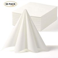 Lekoch Disposable Guest Towel Linen Feel White Weddings Napkin，Air-Laid Napkins, Paper Hand Towels for Banquet, Kitchen, Parties 16" x 16" (50 Count)