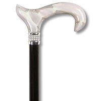 Petite Straight Single Point Cane Color: Black and White Diamond
