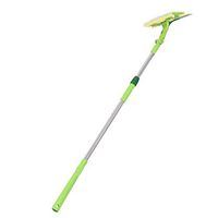 Professional Window Squeegee with Scrubber, 2-in-1 Squeegee Window Cleaner, 65" Extension Pole, All Purpose Outdoor Glass Cleaning Kits for Car and High Windows