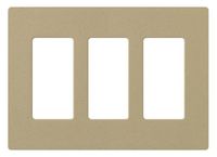 Lutron SC-3-MS Claro Three-gang Wallplate Mocha Stone