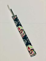 Tropical Straw Sleeve w/Stainless Steel Straw & Cleaning Brush (Skulls)