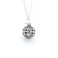 Lava Stone Aromatherapy Pendant/Locket Essential Oil Diffuser Necklace - Antique Silver (Butterfly)