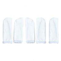 WEFOO 50 Pcs Finger Cots Cotton Finger Guards Finger Toe Thumb Cot Protection for Skin Cracking Calluses Wicks Moisture Jewelry Clean Smudges