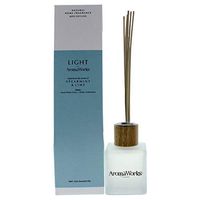 AromaWorks Light Spearmint and Lime Reed Diffuser - Sweet Minty Citrus, Herby Undertones Aroma - 100% Pure Essential Oils from around the Globe - Natural, Vegan, Cruelty Free - 3.4oz