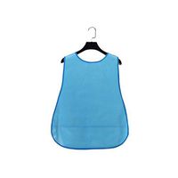 Healifty Adult Bib Old People Waterproof Apron Elderly Bib Mealtime Clothing Protector Saliva Towel for Eating Feeding (Light Blue)