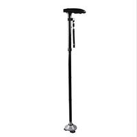 CHERRIESU Adjustable Height Walking Stick with LED Light, Lightweight Duty Canes for Men and Women, Aluminum Alloy T Handle Non-Slip Base Balck Color