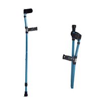 XIHAA Fold Forearm Crutche, Help Walk Protect Aluminum Alloy Lightweight Height Adjustable Fracture Rehabilitation Anti Skid Blue (1 Pcs)