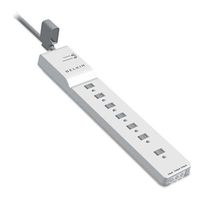 Surge Protector, 2320 Joules, 7 Outlets, 12' Cord, White, Sold as 1 Each