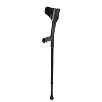 SBRTL Double Adjustable Crutches Collapsible Medical Arm Cuff Crutch Walker with Comfy Ergonomic Handle Regular Height Lightweight Aluminum Alloy,Black,1pcs