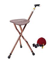 Folding Cane Seat - Deluxe Adjustable Height Cane with Seat Lightweight Combo Walking Cane 350 lbs Aluminum Travel Aid for Men and Women Gift Brown