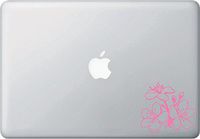 Yadda-Yadda Design Co. Cherry Blossom Corner - MacBook or Laptop Vinyl Decal Sticker - Copyright (3.5" w x 3" h) (Right) (Pink)