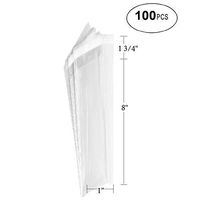 100 Pcs Clear Flat Cello/Cellophane Bags Good for Candies, Cookies, Bakery Goods, Soap, Other Goodie Treats (1" x 10" (25.4 x 254mm))